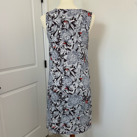 Boden Womens Lana Shift Dress White Black Floral Tassels Tie Front Sleeveless 6R - Picture 4 of 10